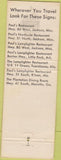Matchbook Cover - Paul's Lamplighter Jackson MS Birmingham AL