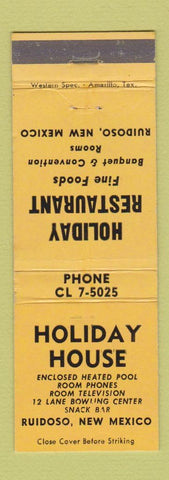 Matchbook Cover - Holiday House Restaurant Ruidoso NM