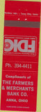 Matchbook Cover - Farmers Merchants Bank Anna OH