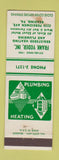 Matchbook Cover - Frank Yoder Plumbing Heating Reading PA WEAR