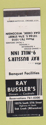 Matchbook Cover - Ray Bussler's 9 Mile Inn Oak Creek WI