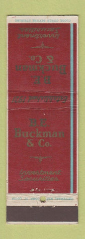 Matchbook Cover - BE Buckman Investments Madison WI