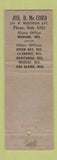 Matchbook Cover - BE Buckman Investments Madison WI