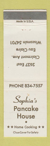 Matchbook Cover - Sophia's Pancake House Eau Claire WI