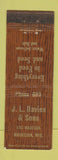 Matchbook Cover - JL Davies Son Feed Seed Waukesha WI WEAR