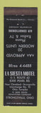 Matchbook Cover - La Siesta Motel Strongsville OH