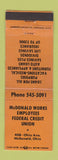 Matchbook Cover - McDonald Works Credit Union McDonald OH