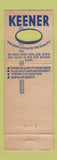 Matchbook Cover - Keener Rubber Bands Alliance OH