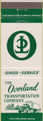 Matchbook Cover - Overland Trucking Akron OH
