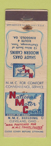 Matchbook Cover - Natoinal Motor Courts Shady Oaks Cabins Ringgold GA WEAR
