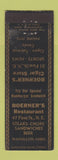 Matchbook Cover - Boerner's Cigar Store Restaurant Massillon OH