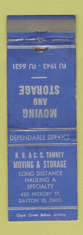 Matchbook Cover - Tawney Moving Storage Dayton OH WORN