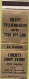 Matchbook Cover - Libery Army Store Lawton OK