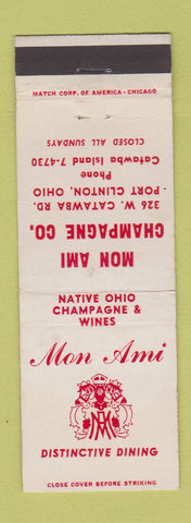 Matchbook Cover - Mon Ami Restaurant Port Clinton OH