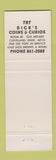 Matchbook Cover - Dick's Coins Curios Cleveland OH