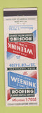 Matchbook Cover - John Weenick Roofing Sheet Metal Cleveland OH