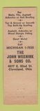 Matchbook Cover - John Weenick Roofing Sheet Metal Cleveland OH