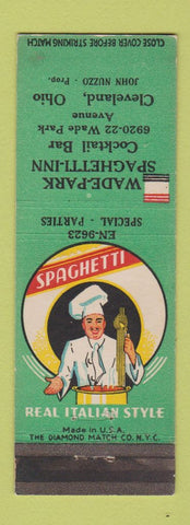 Matchbook Cover - Wade Park Spaghetti Inn Cleveland OH John Nuzzo