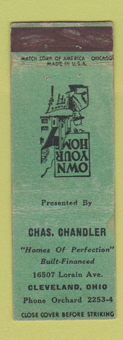 Matchbook Cover - Chas Chandler Homes Cleveland OH WORN