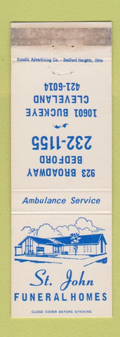 Matchbook Cover - St John Funeral Homes Cleveland OH WEAR