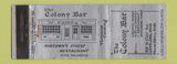 Matchbook Cover - Colony Bar Cleveland OH WEAR