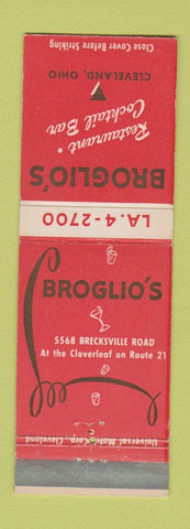 Matchbook Cover - Brogio's Restaurant Cleveland OH WEAR