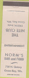 Matchbook Cover - Nite Club Bar Green Bay WI