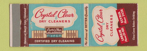 Matchbook Cover - Crystal Clear Dry Cleaners Lorain Elyria OH