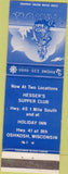 Matchbook Cover - Hesser's Oshkosh WI