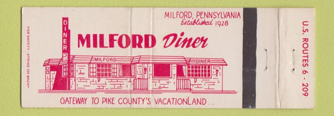 Matchbook Cover - Milford Diner PA Full Length