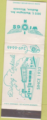 Matchbook Cover - Wing's Inn Madison WI CREASE