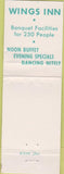 Matchbook Cover - Wing's Inn Madison WI CREASE