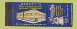 Matchbook Cover - Genetti's Restaurant Hazleton PA