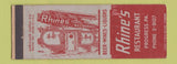 Matchbook Cover - Rhine's Restaurant Progress PA