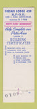 Matchbook Cover - Elks Lodge Fresno CA