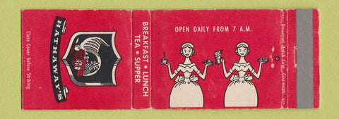 Matchbook Cover - Hathaway's Restaurant girlie Louisville KY Cincinnati OH