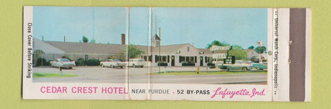 Matchbook Cover - Cedar Crest Hotel Lafayette IN WEAR Full Length