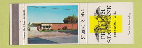 Matchbook Cover - Freedom State Bank Freedom WI