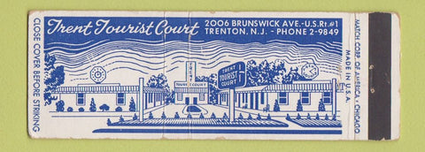 Matchbook Cover - Trent Tourist Court Motel Trenton NJ Full Length