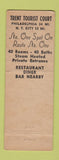 Matchbook Cover - Trent Tourist Court Motel Trenton NJ Full Length