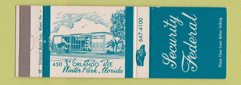Matchbook Cover - Security Federal Winter Park FL