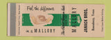 Matchbook Cover - Mallory Hats Janack Bros Rosenberg TX WEAR