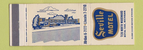 Matchbook Cover - Seville Motel Royal Oak MI