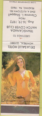 Matchbook Cover - TransCanada Match Club Reading PA pinup 1972