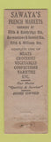 Matchbook Cover - Sawaya's French Markets Dayton OH WORN