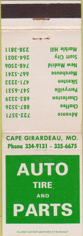 Matchbook Cover - Auto Tire Parts Cape Girardeau MO