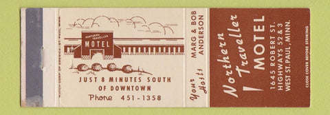 Matchbook Cover - Northern Traveller Motel West St Paul MN WEAR