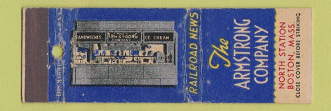 Matchbook Cover - Armstrong Railroad News Boston MA WEAR