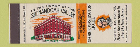 Matchbook Cover - George Washington Hotel Winchester VA