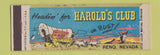 Matchbook Cover - Harold's Club Casino Reno NV Full Length